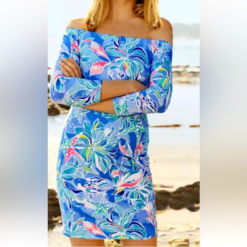 NWT LILLY PULITZER LAURANA DRESS BENNET BLUE CELESTIAL SEAS